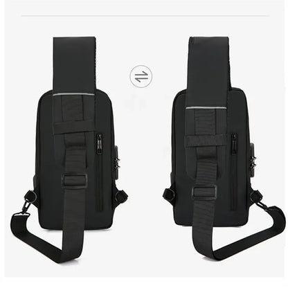 USB Rechargeable Waterproof Casual Shoulder Bag