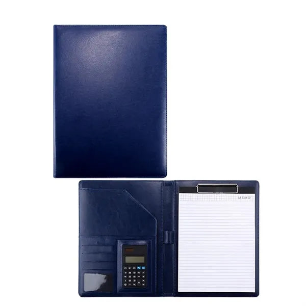 A4 PU Leather Portfolio w/ Calculator Compartments Pad Folio