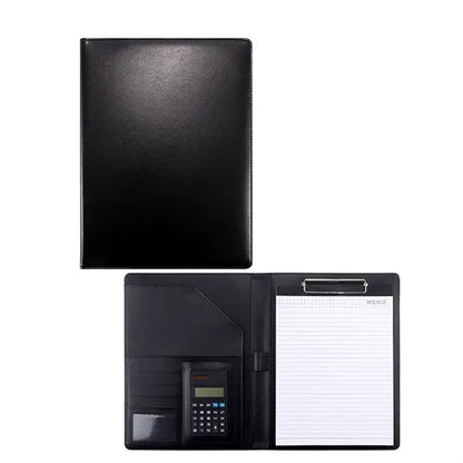 A4 PU Leather Portfolio w/ Calculator Compartments Pad Folio