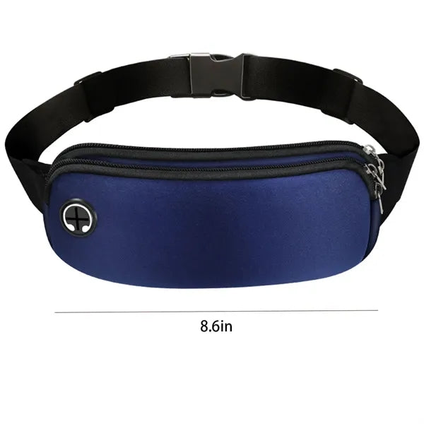Fitness Running Dual Pocket Waist Bag with Headphone Jack