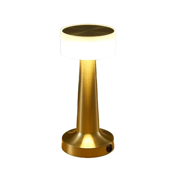 Metal Dumbbell-Shaped Rechargeable Retro Touch Desk Lamp