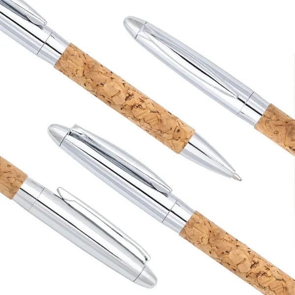 Eco Comfort Grip Metal Cork Skin Ballpoint Pen with Box