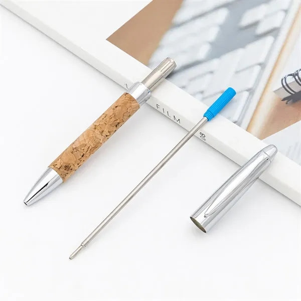 Eco Comfort Grip Metal Cork Skin Ballpoint Pen with Box