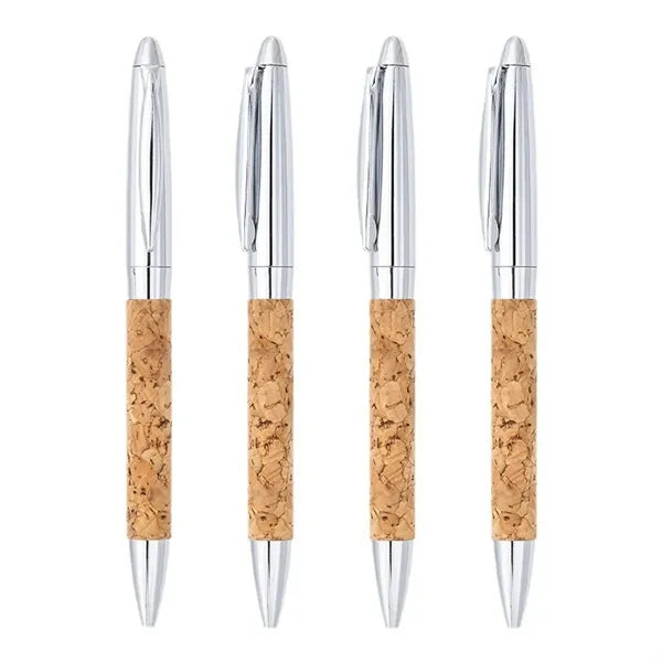 Eco Comfort Grip Metal Cork Skin Ballpoint Pen with Box