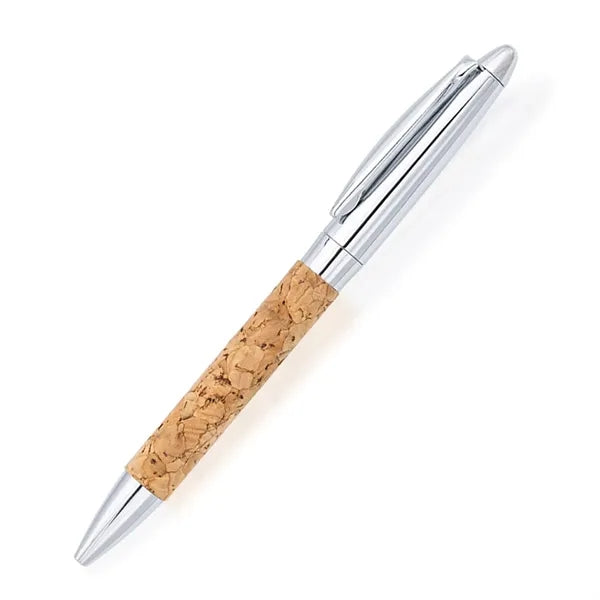 Eco Comfort Grip Metal Cork Skin Ballpoint Pen with Box