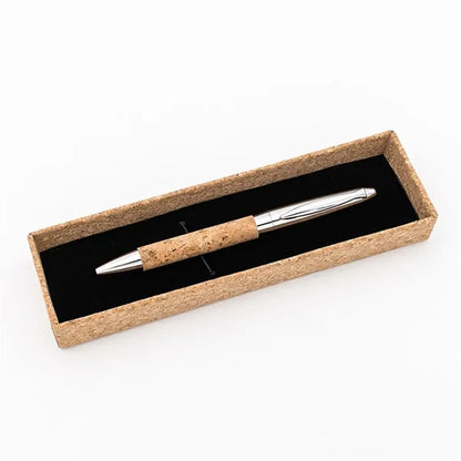 Eco Comfort Grip Metal Cork Skin Ballpoint Pen with Box