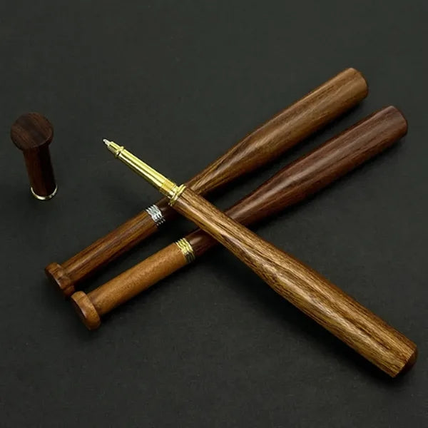 Baseball Bat-Shaped Wooden Smooth Writing Ballpoint Pen