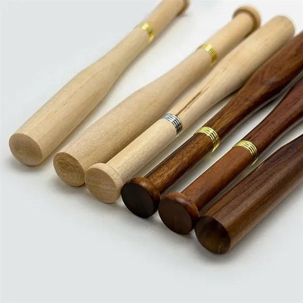 Baseball Bat-Shaped Wooden Smooth Writing Ballpoint Pen