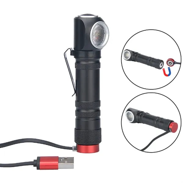 Waterproof USB Rechargeable Headlamp with Magnetic Base