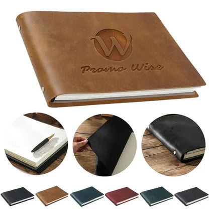 A4 Refillable Horizontal Leather Journal with 2 PVC Dividers