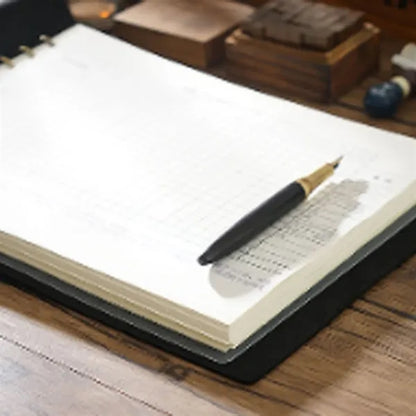 A4 Refillable Horizontal Leather Journal with 2 PVC Dividers
