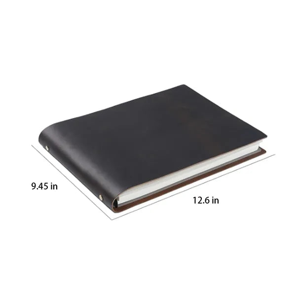 A4 Refillable Horizontal Leather Journal with 2 PVC Dividers
