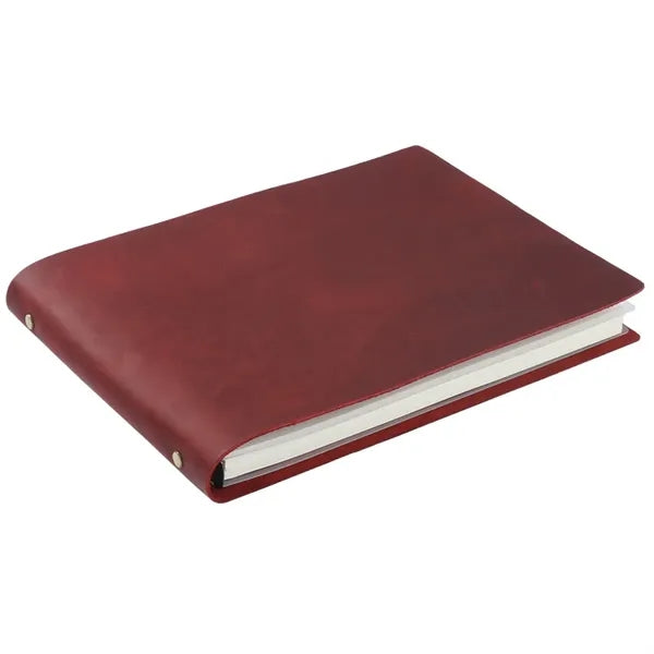 A4 Refillable Horizontal Leather Journal with 2 PVC Dividers