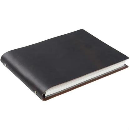 A4 Refillable Horizontal Leather Journal with 2 PVC Dividers