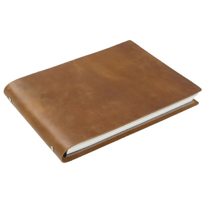 A4 Refillable Horizontal Leather Journal with 2 PVC Dividers