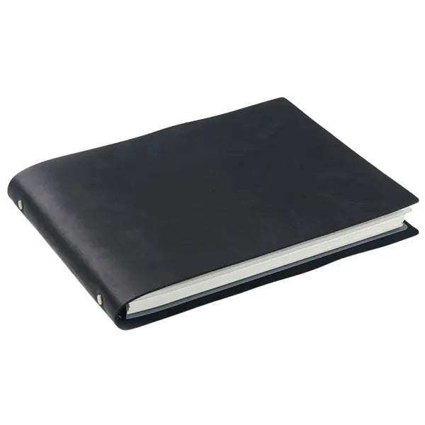 A4 Refillable Horizontal Leather Journal with 2 PVC Dividers