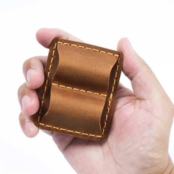 Leather Dual Loop Removable Metal Clip Premium Pen Holder