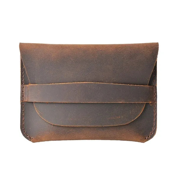 Crazy Horse Leather Minimalist Ultra-Slim Casual Card Holder