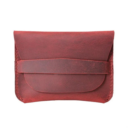 Crazy Horse Leather Minimalist Ultra-Slim Casual Card Holder
