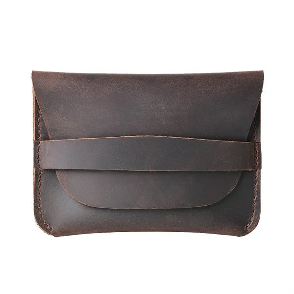 Crazy Horse Leather Minimalist Ultra-Slim Casual Card Holder