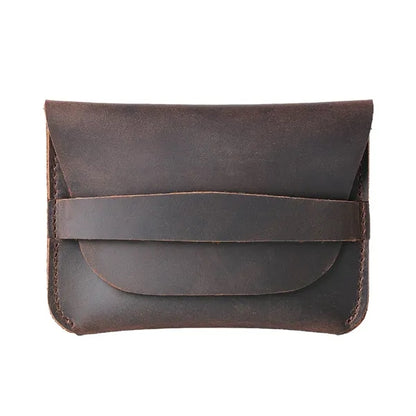 Crazy Horse Leather Minimalist Ultra-Slim Casual Card Holder