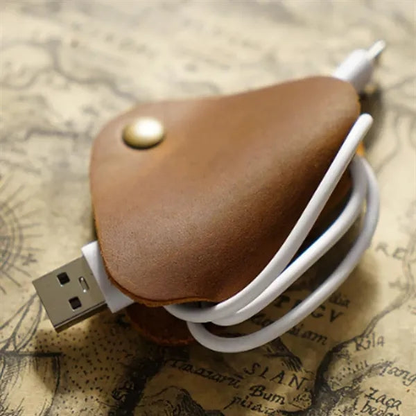Lightweight Tangle-Free Triangle Leather Cable Organizer