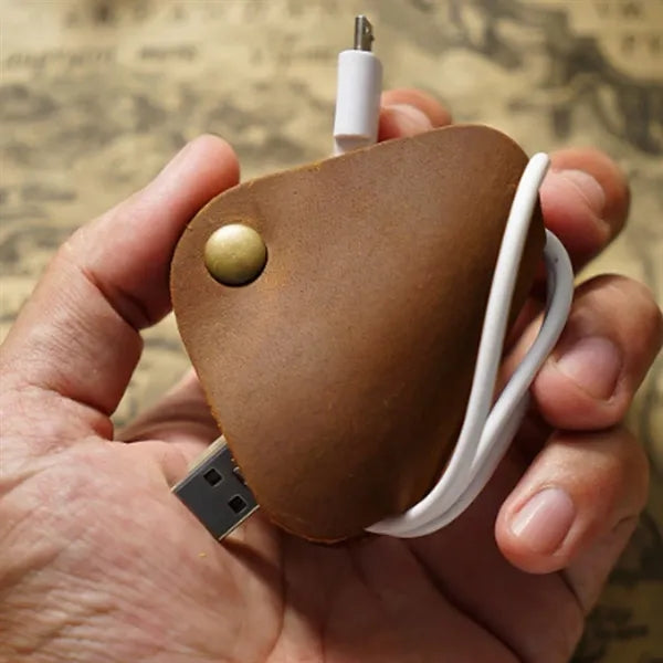 Lightweight Tangle-Free Triangle Leather Cable Organizer