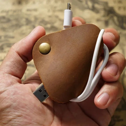 Lightweight Tangle-Free Triangle Leather Cable Organizer