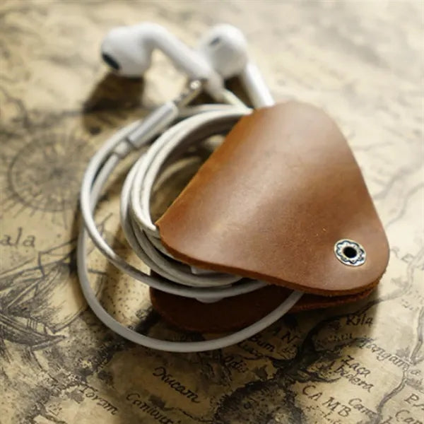 Lightweight Tangle-Free Triangle Leather Cable Organizer