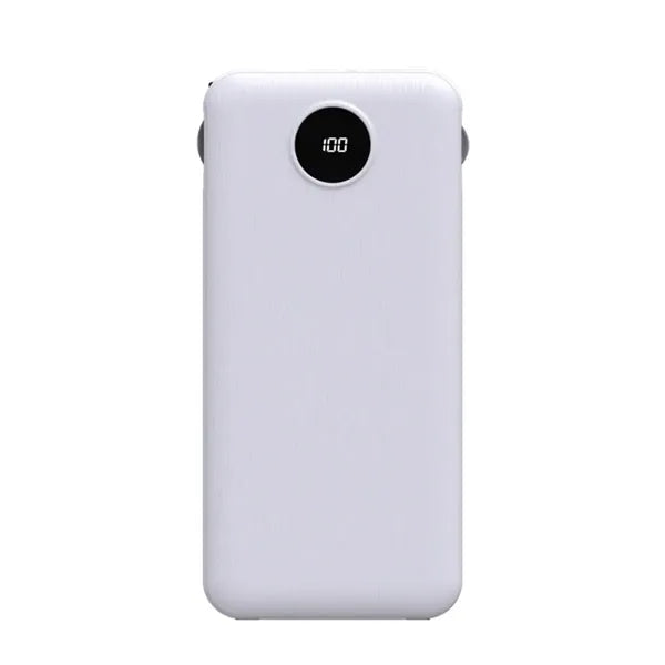 10000mAh Power Bank with Built-in Cables & AC Wall Plug
