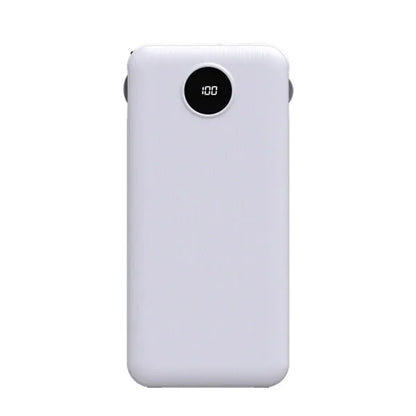 10000mAh Power Bank with Built-in Cables & AC Wall Plug