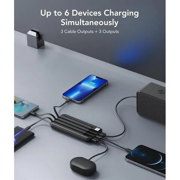 22.5W Fast Charging 10000mAh Portable Charger with Cables