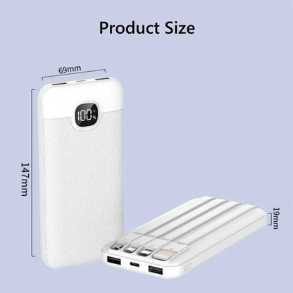 22.5W Fast Charging 10000mAh Portable Charger with Cables