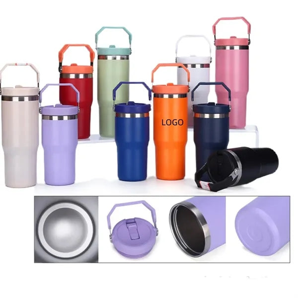 30oz Tumbler with Handle and Straw Lid