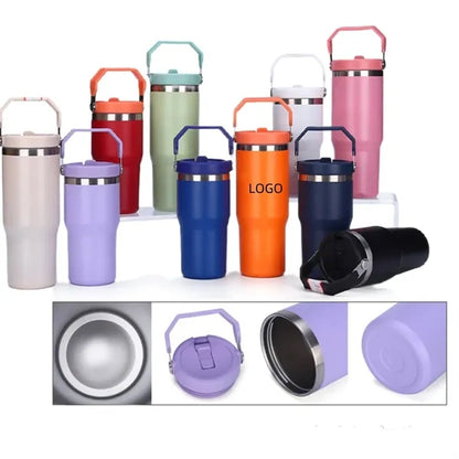 30oz Tumbler with Handle and Straw Lid