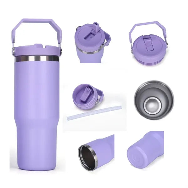 30oz Tumbler with Handle and Straw Lid