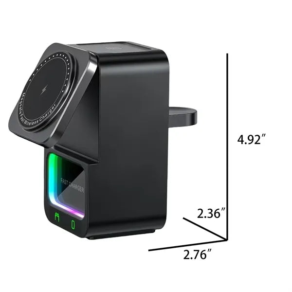 5 in 1 Wireless Charger with Bluetooth Speaker and Phone Sta