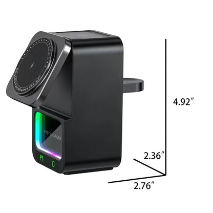 5 in 1 Wireless Charger with Bluetooth Speaker and Phone Sta