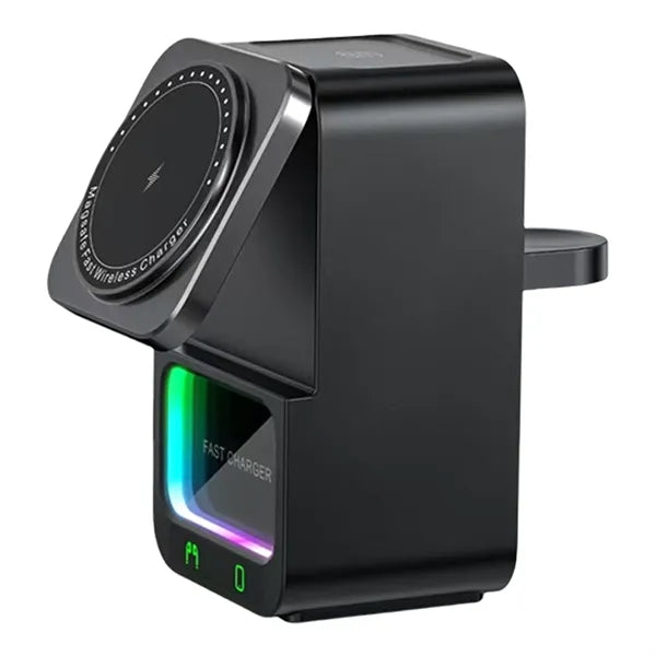 5 in 1 Wireless Charger with Bluetooth Speaker and Phone Sta