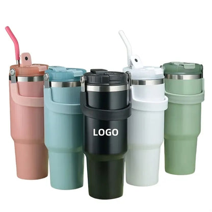 40oz Tumbler with Lid and Straw with Handle