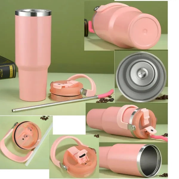 40oz Tumbler with Lid and Straw with Handle