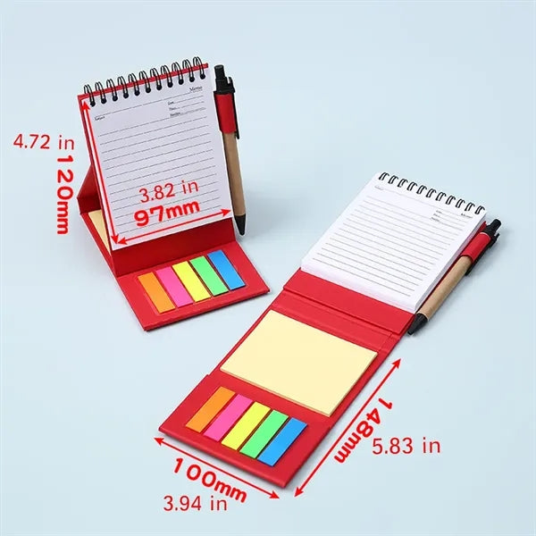 3 in 1 Notepad Sticker Notes Sticky Notebook With Pen Set