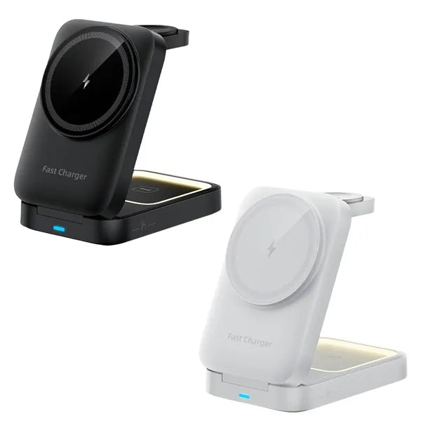 3 in 1 Foldable Wireless Charging Station with Custom Logo