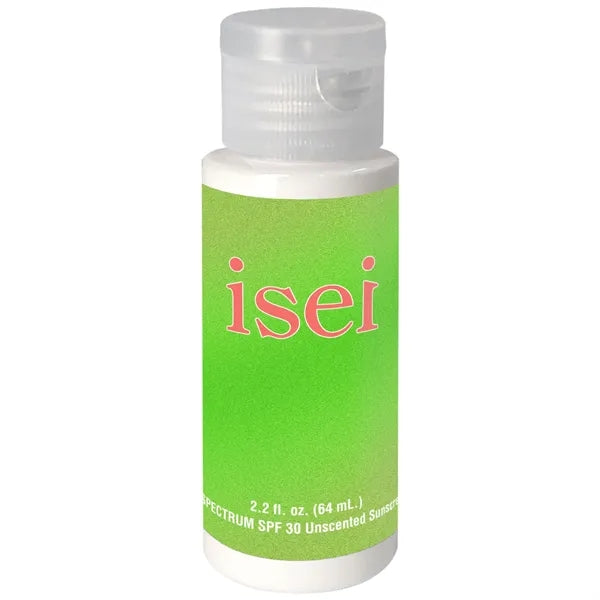 2 oz.of sunscreen in a transparent cylinder bottle.