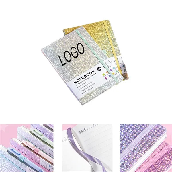 A5 PU Leather Starry-Patterned 96-Sheet Notebook