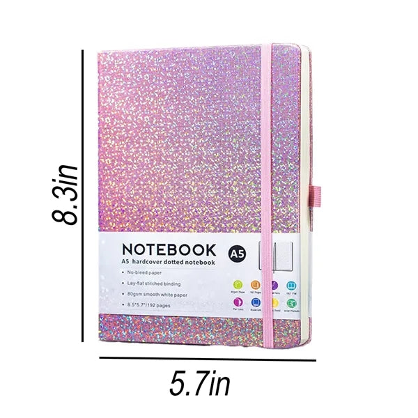 A5 PU Leather Starry-Patterned 96-Sheet Notebook