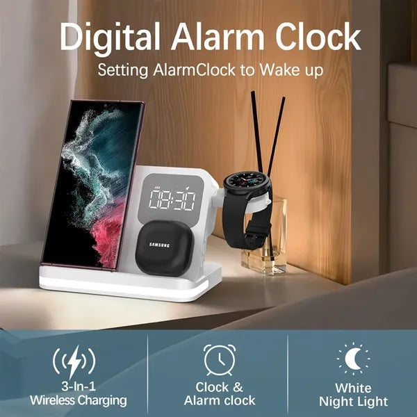 Clock-Lamp 3-In-1 Wireless Charger
