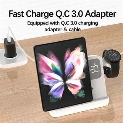 Clock-Lamp 3-In-1 Wireless Charger