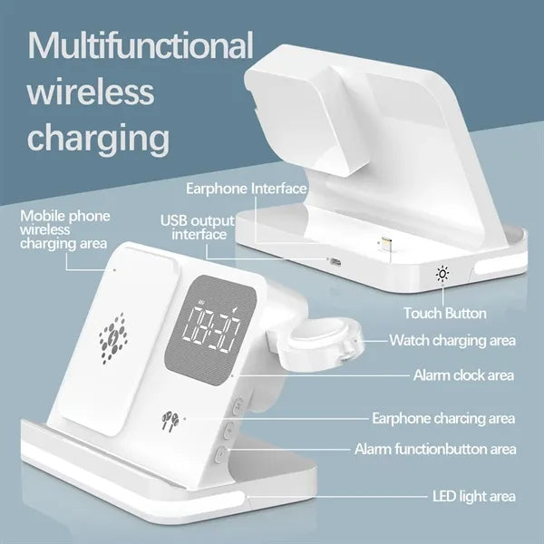 Clock-Lamp 3-In-1 Wireless Charger