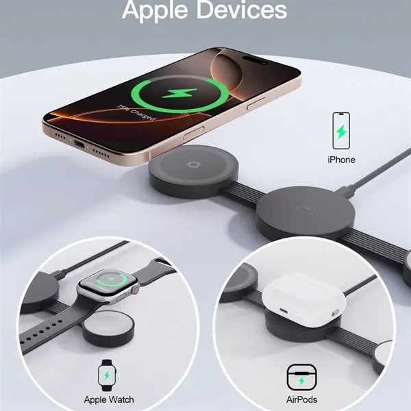 3-In-1 Portable Desktop Magnetic Wireless Charging Station
